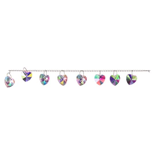 12 Pack: Pink Aurora Borealis Faceted Glass Heart Beads, 14mm by Bead Landing™